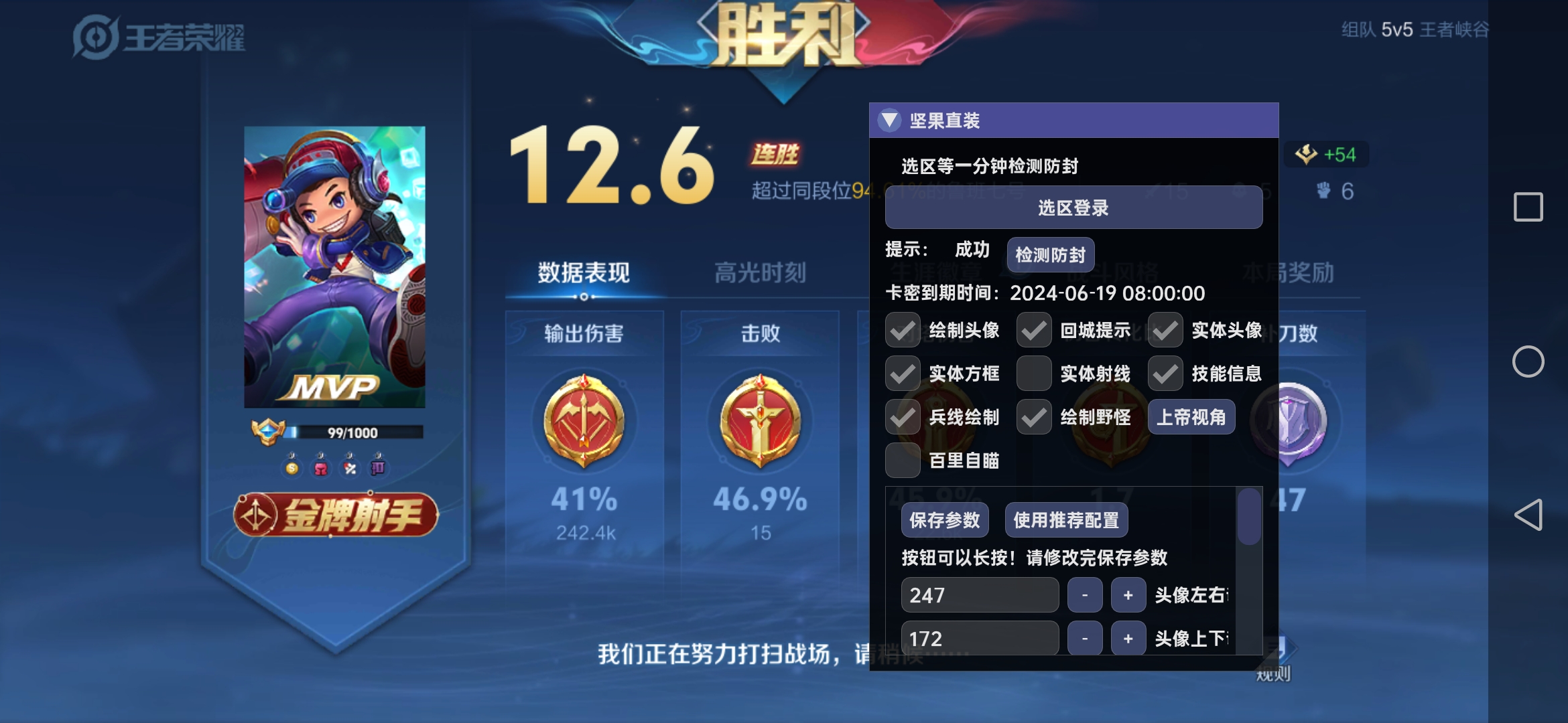 王者荣耀【坚果内部直装】全图透视 稳定就完事了